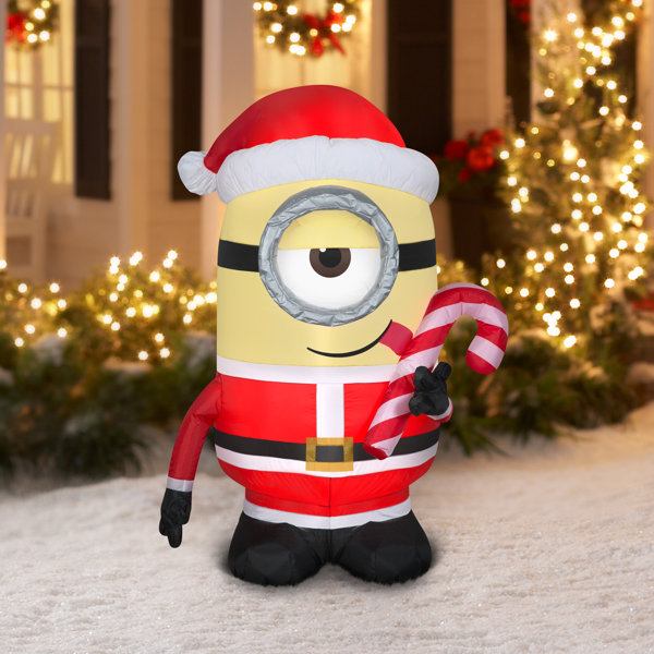 Gemmy Industries Minion Stuart Licking Candy Cane Airblown Inflatable